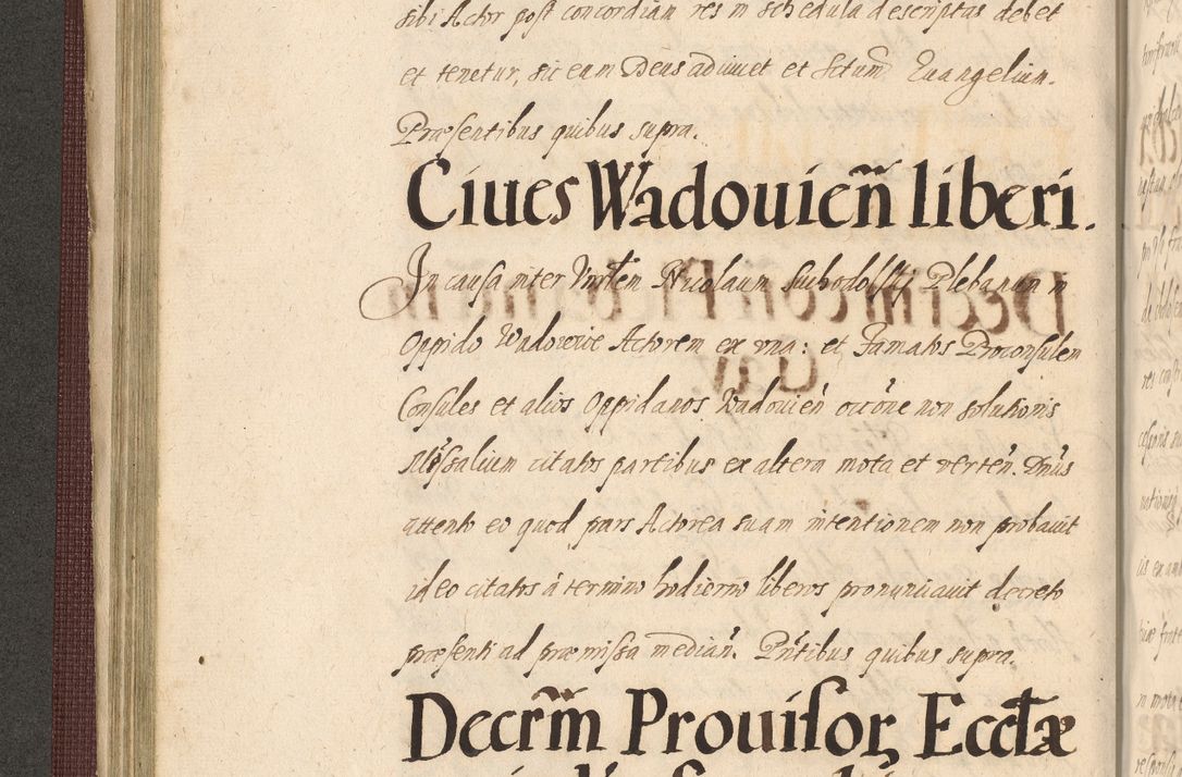 Zdjęcie nr 190 dla obiektu archiwalnego: Acta actorum causarum obligationum institutionum, decretorum, constitutionum, quietonum, resignonum, cessionum, accaeterarum, obseruonum tam iudicialium quam extraiudicialium coram Admondo Reverendo Domino Joanne Zerzynski Canonico, Vicario in Spiritualibus et Officiali generali Cracoviensis Iudice deputati per Illustrissimum ac Reverendissimum Dominum Martinum Szyszkowski Dei et Apostolice Sedis gratia Episcopum Cracoviensis ad Annum Domini Millesimum Sexcentesimum Decimum Septimum Indicatione quindecima Pontificus SS. D. N. D. Pauli Divina providentia Papae V. foeliciter moderni anno ipsus duodecimo continuantur