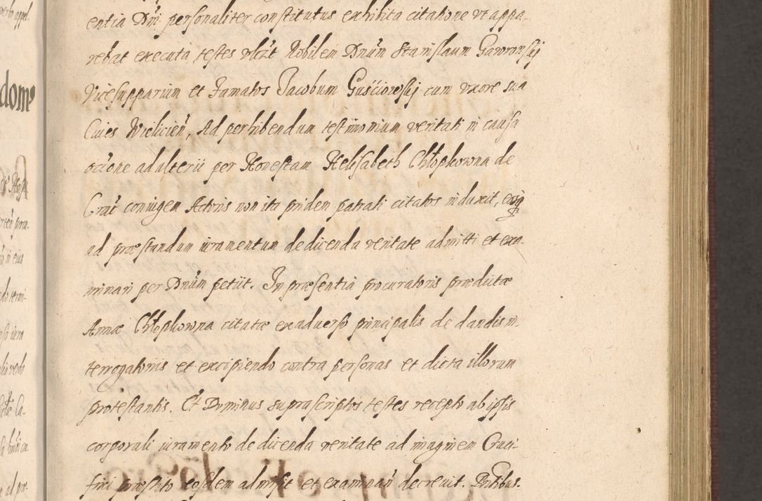 Zdjęcie nr 187 dla obiektu archiwalnego: Acta actorum causarum obligationum institutionum, decretorum, constitutionum, quietonum, resignonum, cessionum, accaeterarum, obseruonum tam iudicialium quam extraiudicialium coram Admondo Reverendo Domino Joanne Zerzynski Canonico, Vicario in Spiritualibus et Officiali generali Cracoviensis Iudice deputati per Illustrissimum ac Reverendissimum Dominum Martinum Szyszkowski Dei et Apostolice Sedis gratia Episcopum Cracoviensis ad Annum Domini Millesimum Sexcentesimum Decimum Septimum Indicatione quindecima Pontificus SS. D. N. D. Pauli Divina providentia Papae V. foeliciter moderni anno ipsus duodecimo continuantur