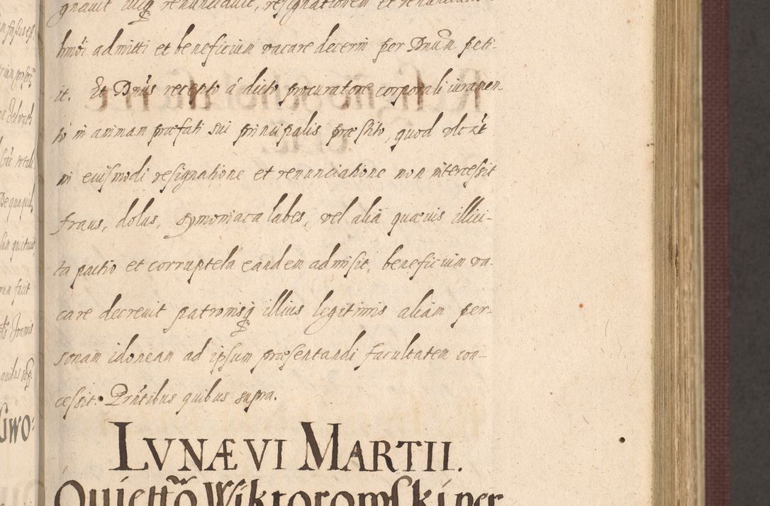 Zdjęcie nr 159 dla obiektu archiwalnego: Acta actorum causarum obligationum institutionum, decretorum, constitutionum, quietonum, resignonum, cessionum, accaeterarum, obseruonum tam iudicialium quam extraiudicialium coram Admondo Reverendo Domino Joanne Zerzynski Canonico, Vicario in Spiritualibus et Officiali generali Cracoviensis Iudice deputati per Illustrissimum ac Reverendissimum Dominum Martinum Szyszkowski Dei et Apostolice Sedis gratia Episcopum Cracoviensis ad Annum Domini Millesimum Sexcentesimum Decimum Septimum Indicatione quindecima Pontificus SS. D. N. D. Pauli Divina providentia Papae V. foeliciter moderni anno ipsus duodecimo continuantur