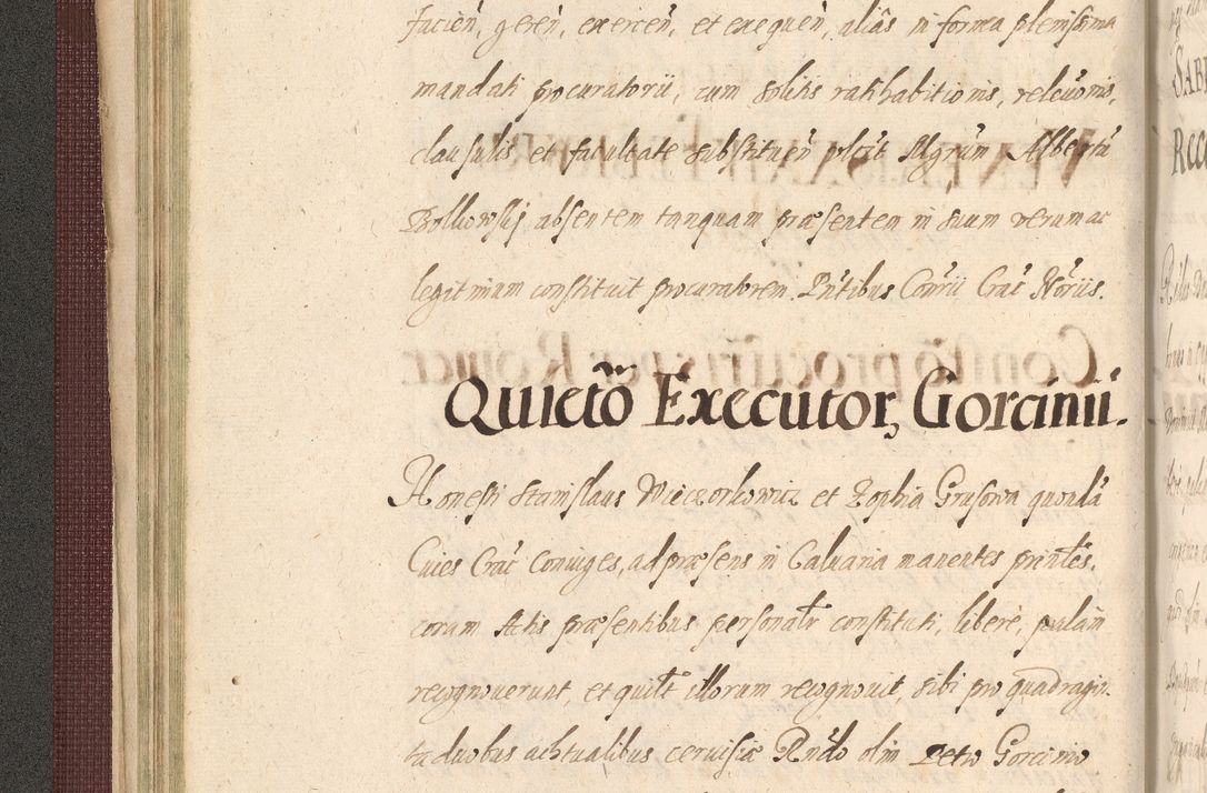 Zdjęcie nr 116 dla obiektu archiwalnego: Acta actorum causarum obligationum institutionum, decretorum, constitutionum, quietonum, resignonum, cessionum, accaeterarum, obseruonum tam iudicialium quam extraiudicialium coram Admondo Reverendo Domino Joanne Zerzynski Canonico, Vicario in Spiritualibus et Officiali generali Cracoviensis Iudice deputati per Illustrissimum ac Reverendissimum Dominum Martinum Szyszkowski Dei et Apostolice Sedis gratia Episcopum Cracoviensis ad Annum Domini Millesimum Sexcentesimum Decimum Septimum Indicatione quindecima Pontificus SS. D. N. D. Pauli Divina providentia Papae V. foeliciter moderni anno ipsus duodecimo continuantur