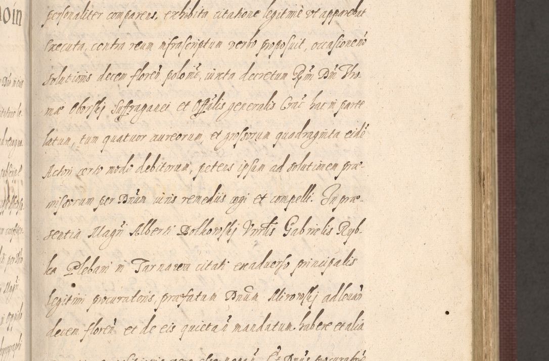 Zdjęcie nr 109 dla obiektu archiwalnego: Acta actorum causarum obligationum institutionum, decretorum, constitutionum, quietonum, resignonum, cessionum, accaeterarum, obseruonum tam iudicialium quam extraiudicialium coram Admondo Reverendo Domino Joanne Zerzynski Canonico, Vicario in Spiritualibus et Officiali generali Cracoviensis Iudice deputati per Illustrissimum ac Reverendissimum Dominum Martinum Szyszkowski Dei et Apostolice Sedis gratia Episcopum Cracoviensis ad Annum Domini Millesimum Sexcentesimum Decimum Septimum Indicatione quindecima Pontificus SS. D. N. D. Pauli Divina providentia Papae V. foeliciter moderni anno ipsus duodecimo continuantur