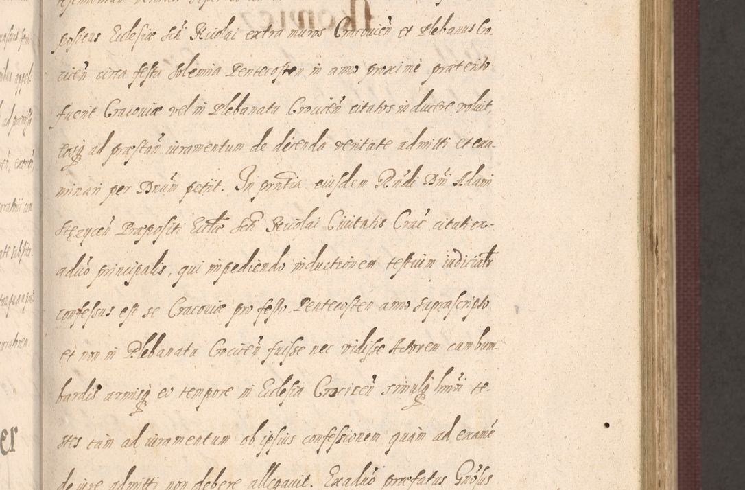 Zdjęcie nr 103 dla obiektu archiwalnego: Acta actorum causarum obligationum institutionum, decretorum, constitutionum, quietonum, resignonum, cessionum, accaeterarum, obseruonum tam iudicialium quam extraiudicialium coram Admondo Reverendo Domino Joanne Zerzynski Canonico, Vicario in Spiritualibus et Officiali generali Cracoviensis Iudice deputati per Illustrissimum ac Reverendissimum Dominum Martinum Szyszkowski Dei et Apostolice Sedis gratia Episcopum Cracoviensis ad Annum Domini Millesimum Sexcentesimum Decimum Septimum Indicatione quindecima Pontificus SS. D. N. D. Pauli Divina providentia Papae V. foeliciter moderni anno ipsus duodecimo continuantur