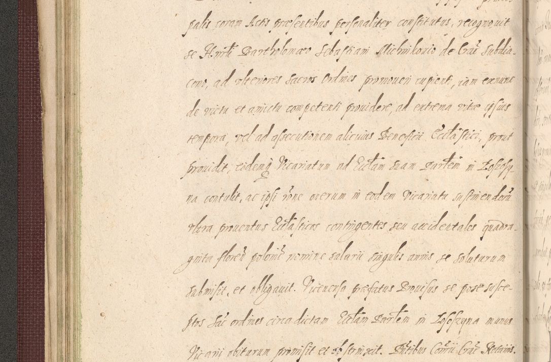 Zdjęcie nr 100 dla obiektu archiwalnego: Acta actorum causarum obligationum institutionum, decretorum, constitutionum, quietonum, resignonum, cessionum, accaeterarum, obseruonum tam iudicialium quam extraiudicialium coram Admondo Reverendo Domino Joanne Zerzynski Canonico, Vicario in Spiritualibus et Officiali generali Cracoviensis Iudice deputati per Illustrissimum ac Reverendissimum Dominum Martinum Szyszkowski Dei et Apostolice Sedis gratia Episcopum Cracoviensis ad Annum Domini Millesimum Sexcentesimum Decimum Septimum Indicatione quindecima Pontificus SS. D. N. D. Pauli Divina providentia Papae V. foeliciter moderni anno ipsus duodecimo continuantur