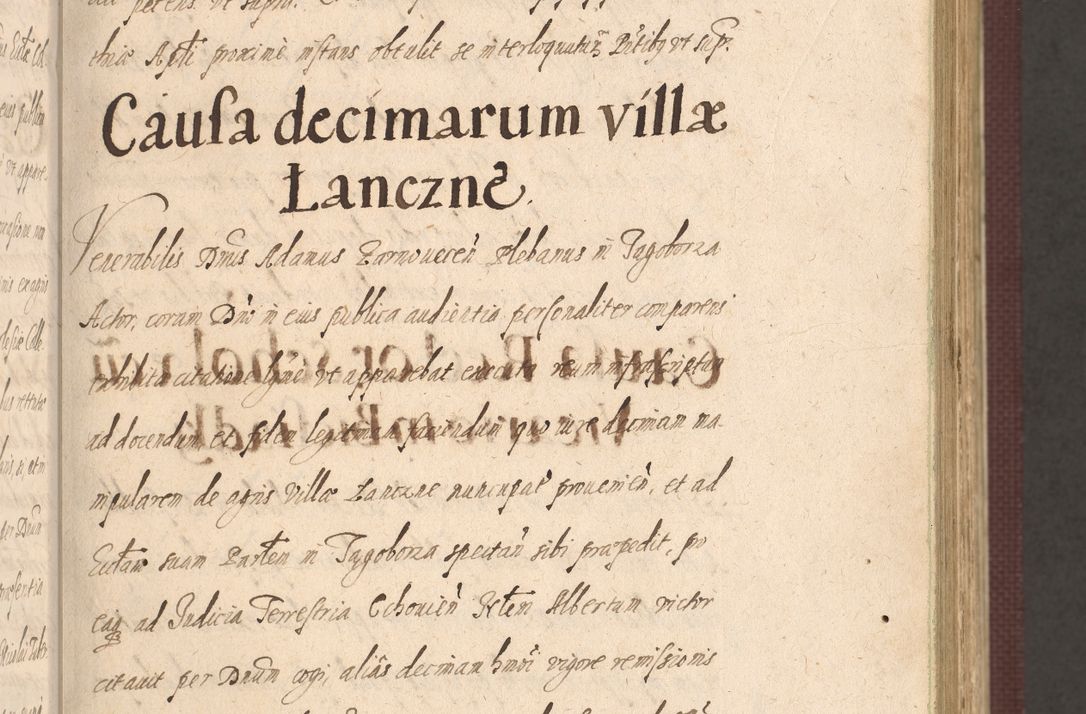 Zdjęcie nr 97 dla obiektu archiwalnego: Acta actorum causarum obligationum institutionum, decretorum, constitutionum, quietonum, resignonum, cessionum, accaeterarum, obseruonum tam iudicialium quam extraiudicialium coram Admondo Reverendo Domino Joanne Zerzynski Canonico, Vicario in Spiritualibus et Officiali generali Cracoviensis Iudice deputati per Illustrissimum ac Reverendissimum Dominum Martinum Szyszkowski Dei et Apostolice Sedis gratia Episcopum Cracoviensis ad Annum Domini Millesimum Sexcentesimum Decimum Septimum Indicatione quindecima Pontificus SS. D. N. D. Pauli Divina providentia Papae V. foeliciter moderni anno ipsus duodecimo continuantur