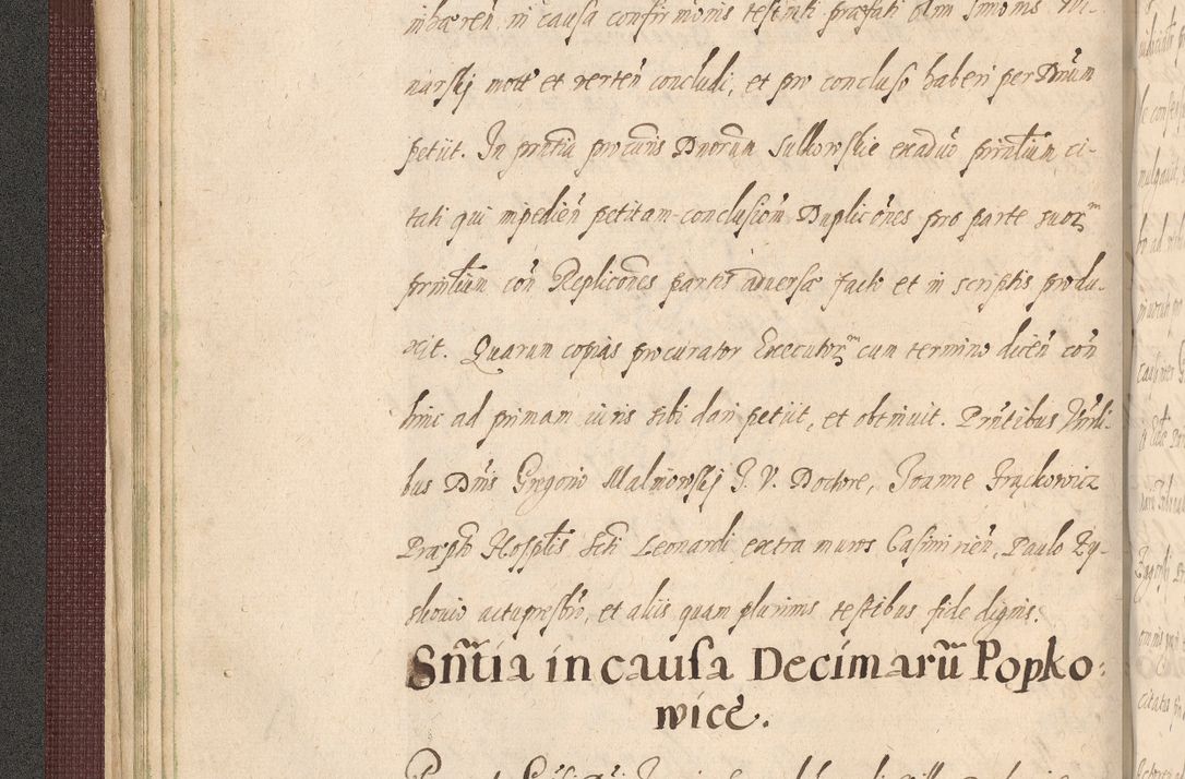 Zdjęcie nr 74 dla obiektu archiwalnego: Acta actorum causarum obligationum institutionum, decretorum, constitutionum, quietonum, resignonum, cessionum, accaeterarum, obseruonum tam iudicialium quam extraiudicialium coram Admondo Reverendo Domino Joanne Zerzynski Canonico, Vicario in Spiritualibus et Officiali generali Cracoviensis Iudice deputati per Illustrissimum ac Reverendissimum Dominum Martinum Szyszkowski Dei et Apostolice Sedis gratia Episcopum Cracoviensis ad Annum Domini Millesimum Sexcentesimum Decimum Septimum Indicatione quindecima Pontificus SS. D. N. D. Pauli Divina providentia Papae V. foeliciter moderni anno ipsus duodecimo continuantur