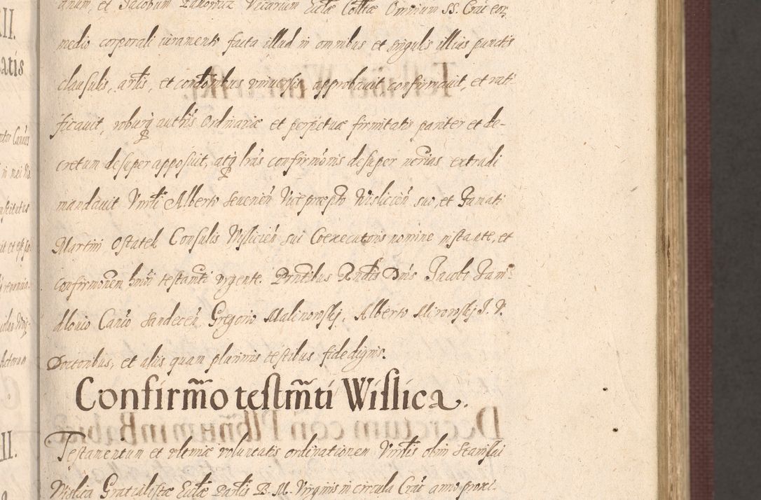 Zdjęcie nr 63 dla obiektu archiwalnego: Acta actorum causarum obligationum institutionum, decretorum, constitutionum, quietonum, resignonum, cessionum, accaeterarum, obseruonum tam iudicialium quam extraiudicialium coram Admondo Reverendo Domino Joanne Zerzynski Canonico, Vicario in Spiritualibus et Officiali generali Cracoviensis Iudice deputati per Illustrissimum ac Reverendissimum Dominum Martinum Szyszkowski Dei et Apostolice Sedis gratia Episcopum Cracoviensis ad Annum Domini Millesimum Sexcentesimum Decimum Septimum Indicatione quindecima Pontificus SS. D. N. D. Pauli Divina providentia Papae V. foeliciter moderni anno ipsus duodecimo continuantur