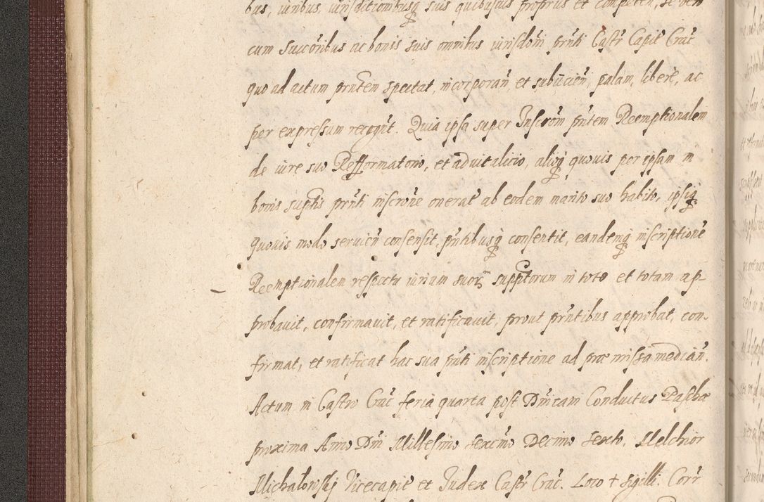 Zdjęcie nr 60 dla obiektu archiwalnego: Acta actorum causarum obligationum institutionum, decretorum, constitutionum, quietonum, resignonum, cessionum, accaeterarum, obseruonum tam iudicialium quam extraiudicialium coram Admondo Reverendo Domino Joanne Zerzynski Canonico, Vicario in Spiritualibus et Officiali generali Cracoviensis Iudice deputati per Illustrissimum ac Reverendissimum Dominum Martinum Szyszkowski Dei et Apostolice Sedis gratia Episcopum Cracoviensis ad Annum Domini Millesimum Sexcentesimum Decimum Septimum Indicatione quindecima Pontificus SS. D. N. D. Pauli Divina providentia Papae V. foeliciter moderni anno ipsus duodecimo continuantur