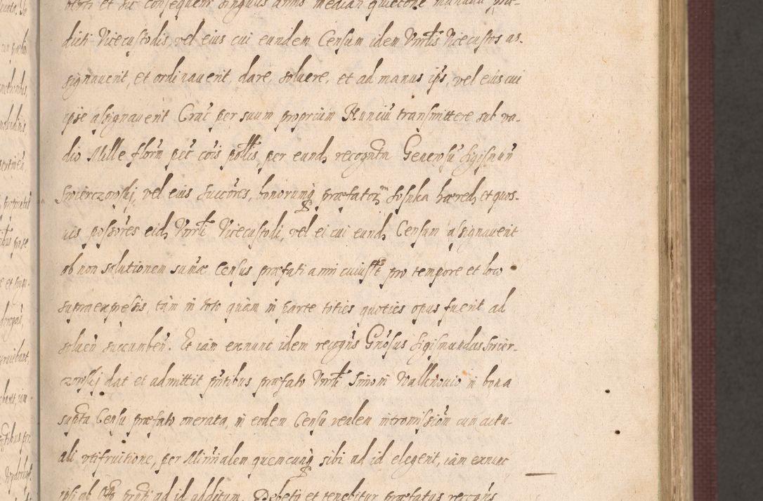 Zdjęcie nr 57 dla obiektu archiwalnego: Acta actorum causarum obligationum institutionum, decretorum, constitutionum, quietonum, resignonum, cessionum, accaeterarum, obseruonum tam iudicialium quam extraiudicialium coram Admondo Reverendo Domino Joanne Zerzynski Canonico, Vicario in Spiritualibus et Officiali generali Cracoviensis Iudice deputati per Illustrissimum ac Reverendissimum Dominum Martinum Szyszkowski Dei et Apostolice Sedis gratia Episcopum Cracoviensis ad Annum Domini Millesimum Sexcentesimum Decimum Septimum Indicatione quindecima Pontificus SS. D. N. D. Pauli Divina providentia Papae V. foeliciter moderni anno ipsus duodecimo continuantur