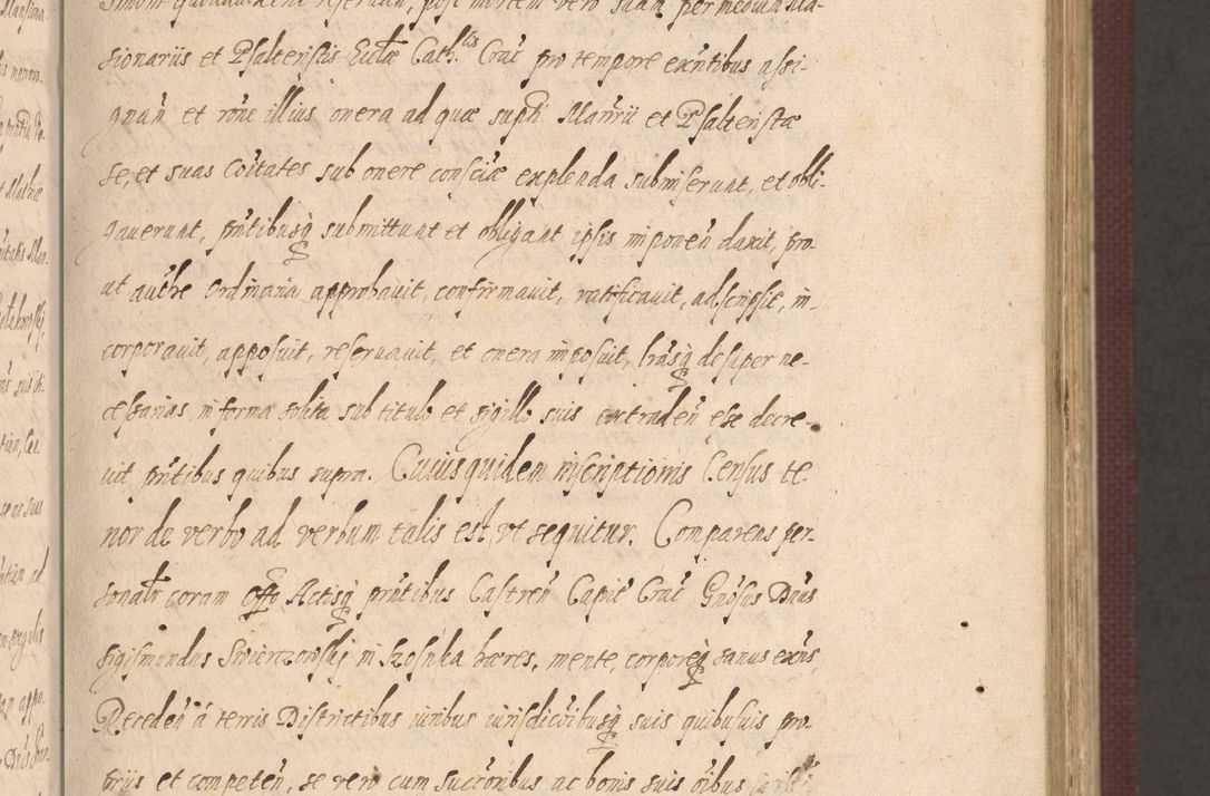 Zdjęcie nr 55 dla obiektu archiwalnego: Acta actorum causarum obligationum institutionum, decretorum, constitutionum, quietonum, resignonum, cessionum, accaeterarum, obseruonum tam iudicialium quam extraiudicialium coram Admondo Reverendo Domino Joanne Zerzynski Canonico, Vicario in Spiritualibus et Officiali generali Cracoviensis Iudice deputati per Illustrissimum ac Reverendissimum Dominum Martinum Szyszkowski Dei et Apostolice Sedis gratia Episcopum Cracoviensis ad Annum Domini Millesimum Sexcentesimum Decimum Septimum Indicatione quindecima Pontificus SS. D. N. D. Pauli Divina providentia Papae V. foeliciter moderni anno ipsus duodecimo continuantur