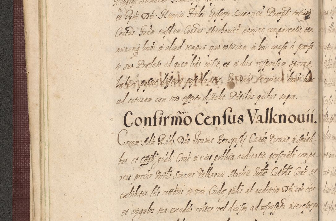 Zdjęcie nr 52 dla obiektu archiwalnego: Acta actorum causarum obligationum institutionum, decretorum, constitutionum, quietonum, resignonum, cessionum, accaeterarum, obseruonum tam iudicialium quam extraiudicialium coram Admondo Reverendo Domino Joanne Zerzynski Canonico, Vicario in Spiritualibus et Officiali generali Cracoviensis Iudice deputati per Illustrissimum ac Reverendissimum Dominum Martinum Szyszkowski Dei et Apostolice Sedis gratia Episcopum Cracoviensis ad Annum Domini Millesimum Sexcentesimum Decimum Septimum Indicatione quindecima Pontificus SS. D. N. D. Pauli Divina providentia Papae V. foeliciter moderni anno ipsus duodecimo continuantur