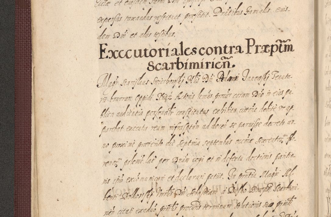 Zdjęcie nr 44 dla obiektu archiwalnego: Acta actorum causarum obligationum institutionum, decretorum, constitutionum, quietonum, resignonum, cessionum, accaeterarum, obseruonum tam iudicialium quam extraiudicialium coram Admondo Reverendo Domino Joanne Zerzynski Canonico, Vicario in Spiritualibus et Officiali generali Cracoviensis Iudice deputati per Illustrissimum ac Reverendissimum Dominum Martinum Szyszkowski Dei et Apostolice Sedis gratia Episcopum Cracoviensis ad Annum Domini Millesimum Sexcentesimum Decimum Septimum Indicatione quindecima Pontificus SS. D. N. D. Pauli Divina providentia Papae V. foeliciter moderni anno ipsus duodecimo continuantur