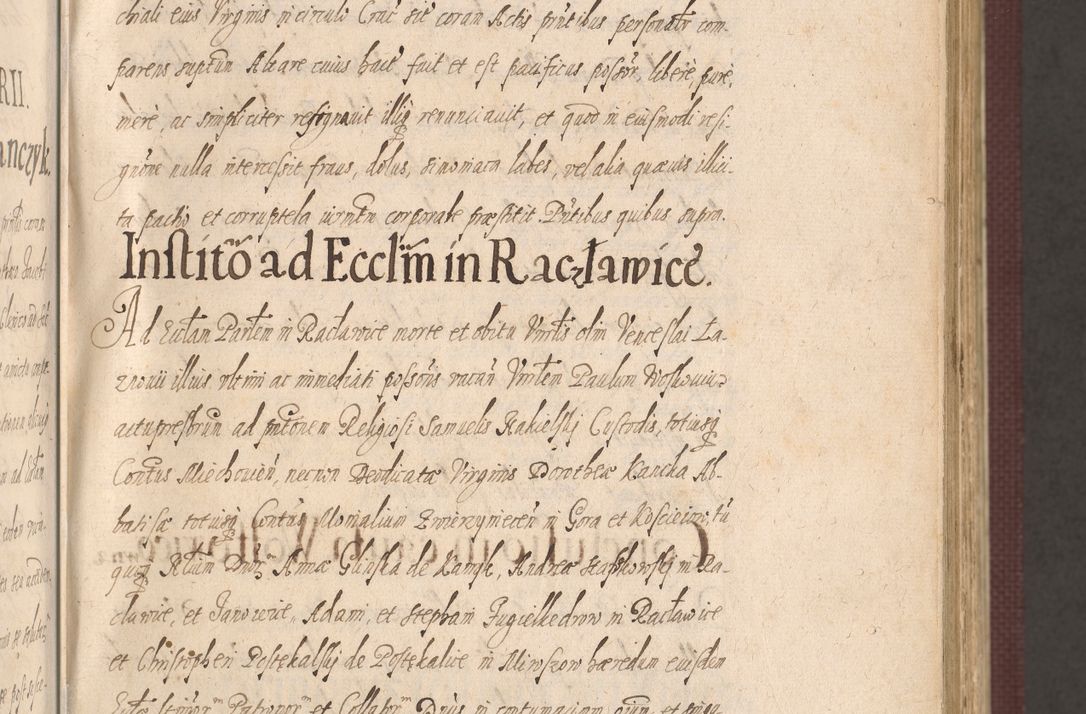 Zdjęcie nr 37 dla obiektu archiwalnego: Acta actorum causarum obligationum institutionum, decretorum, constitutionum, quietonum, resignonum, cessionum, accaeterarum, obseruonum tam iudicialium quam extraiudicialium coram Admondo Reverendo Domino Joanne Zerzynski Canonico, Vicario in Spiritualibus et Officiali generali Cracoviensis Iudice deputati per Illustrissimum ac Reverendissimum Dominum Martinum Szyszkowski Dei et Apostolice Sedis gratia Episcopum Cracoviensis ad Annum Domini Millesimum Sexcentesimum Decimum Septimum Indicatione quindecima Pontificus SS. D. N. D. Pauli Divina providentia Papae V. foeliciter moderni anno ipsus duodecimo continuantur