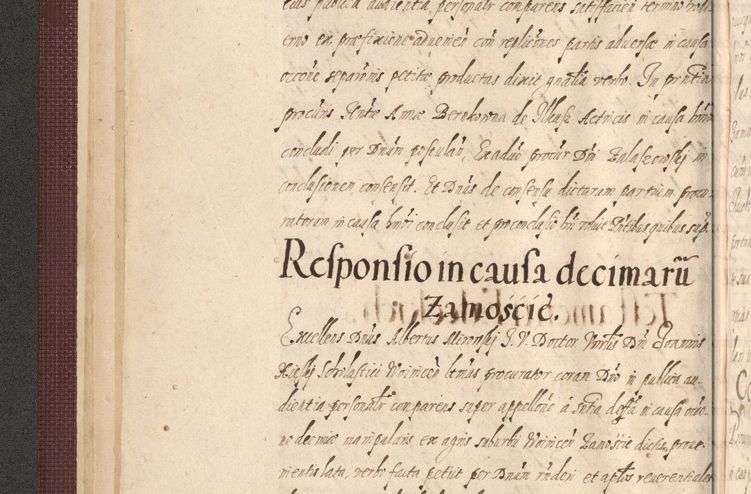 Zdjęcie nr 30 dla obiektu archiwalnego: Acta actorum causarum obligationum institutionum, decretorum, constitutionum, quietonum, resignonum, cessionum, accaeterarum, obseruonum tam iudicialium quam extraiudicialium coram Admondo Reverendo Domino Joanne Zerzynski Canonico, Vicario in Spiritualibus et Officiali generali Cracoviensis Iudice deputati per Illustrissimum ac Reverendissimum Dominum Martinum Szyszkowski Dei et Apostolice Sedis gratia Episcopum Cracoviensis ad Annum Domini Millesimum Sexcentesimum Decimum Septimum Indicatione quindecima Pontificus SS. D. N. D. Pauli Divina providentia Papae V. foeliciter moderni anno ipsus duodecimo continuantur