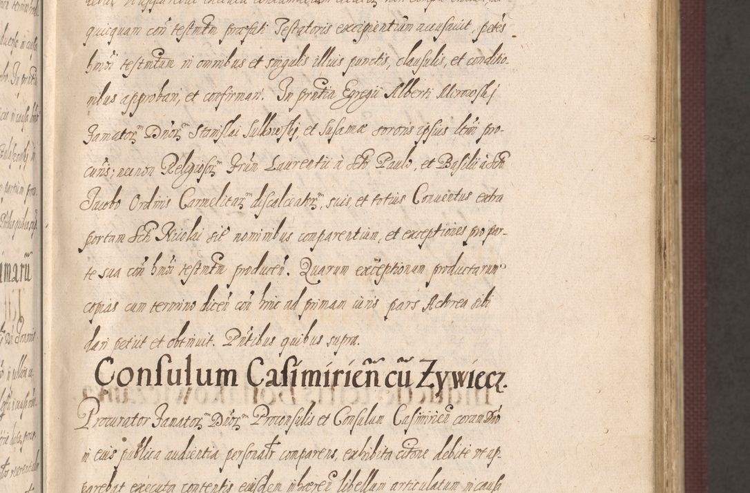 Zdjęcie nr 31 dla obiektu archiwalnego: Acta actorum causarum obligationum institutionum, decretorum, constitutionum, quietonum, resignonum, cessionum, accaeterarum, obseruonum tam iudicialium quam extraiudicialium coram Admondo Reverendo Domino Joanne Zerzynski Canonico, Vicario in Spiritualibus et Officiali generali Cracoviensis Iudice deputati per Illustrissimum ac Reverendissimum Dominum Martinum Szyszkowski Dei et Apostolice Sedis gratia Episcopum Cracoviensis ad Annum Domini Millesimum Sexcentesimum Decimum Septimum Indicatione quindecima Pontificus SS. D. N. D. Pauli Divina providentia Papae V. foeliciter moderni anno ipsus duodecimo continuantur