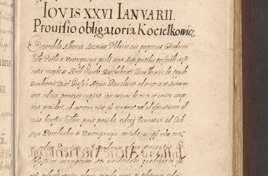 Zdjęcie nr 25 dla obiektu archiwalnego: Acta actorum causarum obligationum institutionum, decretorum, constitutionum, quietonum, resignonum, cessionum, accaeterarum, obseruonum tam iudicialium quam extraiudicialium coram Admondo Reverendo Domino Joanne Zerzynski Canonico, Vicario in Spiritualibus et Officiali generali Cracoviensis Iudice deputati per Illustrissimum ac Reverendissimum Dominum Martinum Szyszkowski Dei et Apostolice Sedis gratia Episcopum Cracoviensis ad Annum Domini Millesimum Sexcentesimum Decimum Septimum Indicatione quindecima Pontificus SS. D. N. D. Pauli Divina providentia Papae V. foeliciter moderni anno ipsus duodecimo continuantur