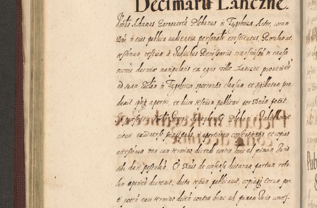 Zdjęcie nr 208 dla obiektu archiwalnego: Acta actorum causarum obligationum institutionum, decretorum, constitutionum, quietonum, resignonum, cessionum, accaeterarum, obseruonum tam iudicialium quam extraiudicialium coram Admondo Reverendo Domino Joanne Zerzynski Canonico, Vicario in Spiritualibus et Officiali generali Cracoviensis Iudice deputati per Illustrissimum ac Reverendissimum Dominum Martinum Szyszkowski Dei et Apostolice Sedis gratia Episcopum Cracoviensis ad Annum Domini Millesimum Sexcentesimum Decimum Septimum Indicatione quindecima Pontificus SS. D. N. D. Pauli Divina providentia Papae V. foeliciter moderni anno ipsus duodecimo continuantur