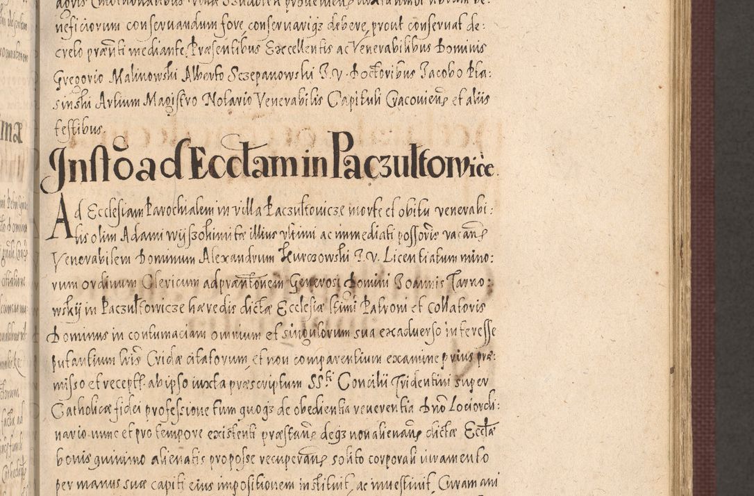 Zdjęcie nr 403 dla obiektu archiwalnego: Acta actorum causarum obligationum institutionum, decretorum, constitutionum, quietonum, resignonum, cessionum, accaeterarum, obseruonum tam iudicialium quam extraiudicialium coram Admondo Reverendo Domino Joanne Zerzynski Canonico, Vicario in Spiritualibus et Officiali generali Cracoviensis Iudice deputati per Illustrissimum ac Reverendissimum Dominum Martinum Szyszkowski Dei et Apostolice Sedis gratia Episcopum Cracoviensis ad Annum Domini Millesimum Sexcentesimum Decimum Septimum Indicatione quindecima Pontificus SS. D. N. D. Pauli Divina providentia Papae V. foeliciter moderni anno ipsus duodecimo continuantur