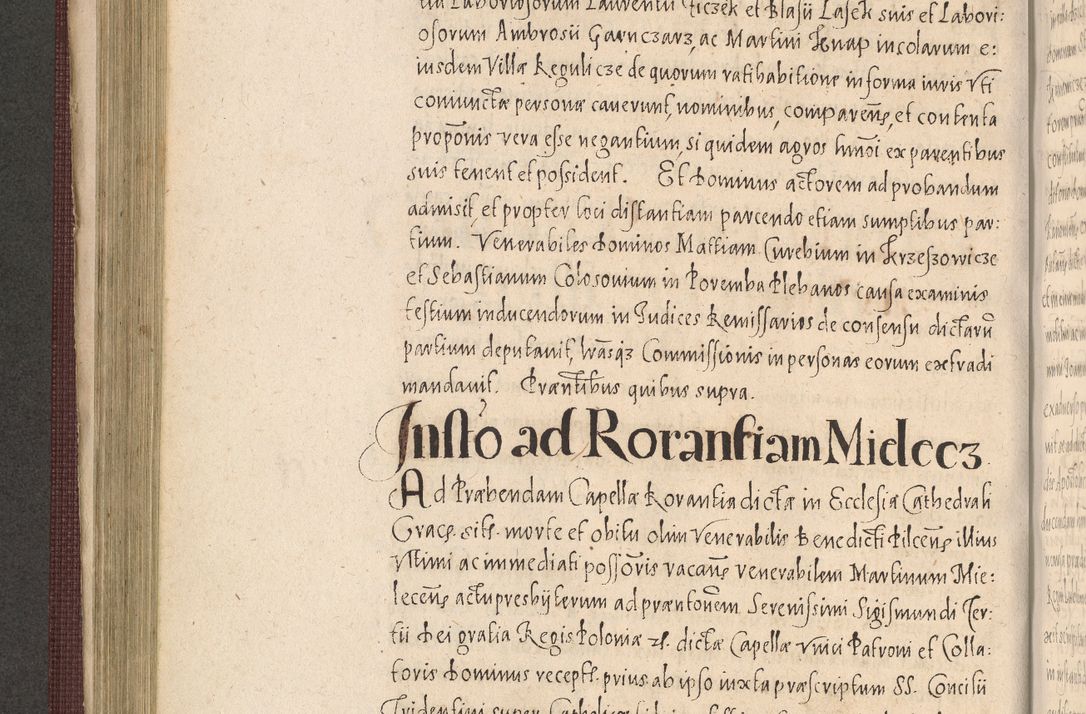 Zdjęcie nr 390 dla obiektu archiwalnego: Acta actorum causarum obligationum institutionum, decretorum, constitutionum, quietonum, resignonum, cessionum, accaeterarum, obseruonum tam iudicialium quam extraiudicialium coram Admondo Reverendo Domino Joanne Zerzynski Canonico, Vicario in Spiritualibus et Officiali generali Cracoviensis Iudice deputati per Illustrissimum ac Reverendissimum Dominum Martinum Szyszkowski Dei et Apostolice Sedis gratia Episcopum Cracoviensis ad Annum Domini Millesimum Sexcentesimum Decimum Septimum Indicatione quindecima Pontificus SS. D. N. D. Pauli Divina providentia Papae V. foeliciter moderni anno ipsus duodecimo continuantur