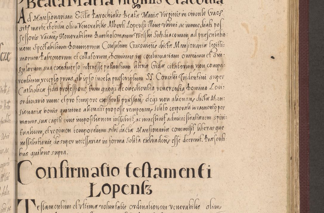 Zdjęcie nr 387 dla obiektu archiwalnego: Acta actorum causarum obligationum institutionum, decretorum, constitutionum, quietonum, resignonum, cessionum, accaeterarum, obseruonum tam iudicialium quam extraiudicialium coram Admondo Reverendo Domino Joanne Zerzynski Canonico, Vicario in Spiritualibus et Officiali generali Cracoviensis Iudice deputati per Illustrissimum ac Reverendissimum Dominum Martinum Szyszkowski Dei et Apostolice Sedis gratia Episcopum Cracoviensis ad Annum Domini Millesimum Sexcentesimum Decimum Septimum Indicatione quindecima Pontificus SS. D. N. D. Pauli Divina providentia Papae V. foeliciter moderni anno ipsus duodecimo continuantur