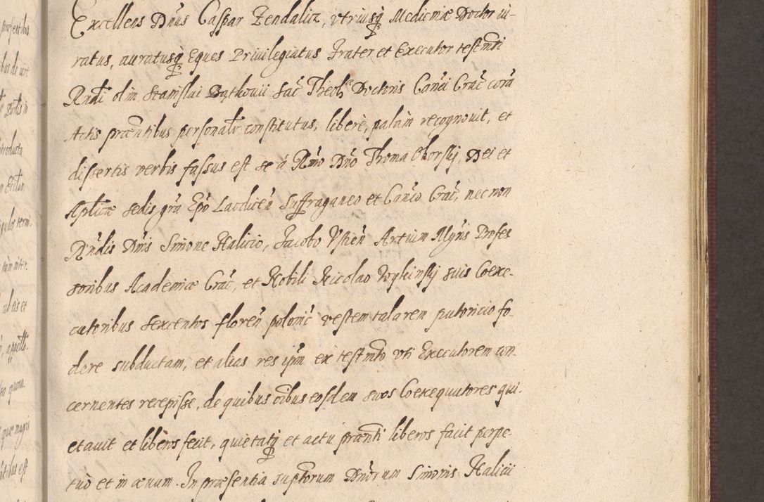 Zdjęcie nr 383 dla obiektu archiwalnego: Acta actorum causarum obligationum institutionum, decretorum, constitutionum, quietonum, resignonum, cessionum, accaeterarum, obseruonum tam iudicialium quam extraiudicialium coram Admondo Reverendo Domino Joanne Zerzynski Canonico, Vicario in Spiritualibus et Officiali generali Cracoviensis Iudice deputati per Illustrissimum ac Reverendissimum Dominum Martinum Szyszkowski Dei et Apostolice Sedis gratia Episcopum Cracoviensis ad Annum Domini Millesimum Sexcentesimum Decimum Septimum Indicatione quindecima Pontificus SS. D. N. D. Pauli Divina providentia Papae V. foeliciter moderni anno ipsus duodecimo continuantur