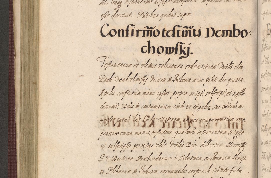 Zdjęcie nr 374 dla obiektu archiwalnego: Acta actorum causarum obligationum institutionum, decretorum, constitutionum, quietonum, resignonum, cessionum, accaeterarum, obseruonum tam iudicialium quam extraiudicialium coram Admondo Reverendo Domino Joanne Zerzynski Canonico, Vicario in Spiritualibus et Officiali generali Cracoviensis Iudice deputati per Illustrissimum ac Reverendissimum Dominum Martinum Szyszkowski Dei et Apostolice Sedis gratia Episcopum Cracoviensis ad Annum Domini Millesimum Sexcentesimum Decimum Septimum Indicatione quindecima Pontificus SS. D. N. D. Pauli Divina providentia Papae V. foeliciter moderni anno ipsus duodecimo continuantur