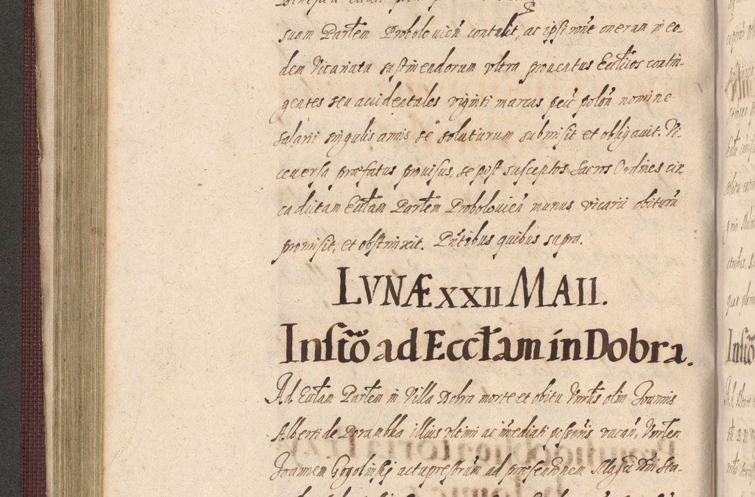 Zdjęcie nr 372 dla obiektu archiwalnego: Acta actorum causarum obligationum institutionum, decretorum, constitutionum, quietonum, resignonum, cessionum, accaeterarum, obseruonum tam iudicialium quam extraiudicialium coram Admondo Reverendo Domino Joanne Zerzynski Canonico, Vicario in Spiritualibus et Officiali generali Cracoviensis Iudice deputati per Illustrissimum ac Reverendissimum Dominum Martinum Szyszkowski Dei et Apostolice Sedis gratia Episcopum Cracoviensis ad Annum Domini Millesimum Sexcentesimum Decimum Septimum Indicatione quindecima Pontificus SS. D. N. D. Pauli Divina providentia Papae V. foeliciter moderni anno ipsus duodecimo continuantur