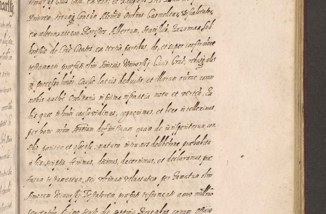 Zdjęcie nr 363 dla obiektu archiwalnego: Acta actorum causarum obligationum institutionum, decretorum, constitutionum, quietonum, resignonum, cessionum, accaeterarum, obseruonum tam iudicialium quam extraiudicialium coram Admondo Reverendo Domino Joanne Zerzynski Canonico, Vicario in Spiritualibus et Officiali generali Cracoviensis Iudice deputati per Illustrissimum ac Reverendissimum Dominum Martinum Szyszkowski Dei et Apostolice Sedis gratia Episcopum Cracoviensis ad Annum Domini Millesimum Sexcentesimum Decimum Septimum Indicatione quindecima Pontificus SS. D. N. D. Pauli Divina providentia Papae V. foeliciter moderni anno ipsus duodecimo continuantur