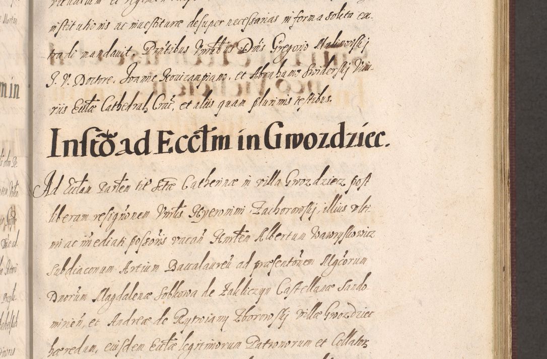Zdjęcie nr 357 dla obiektu archiwalnego: Acta actorum causarum obligationum institutionum, decretorum, constitutionum, quietonum, resignonum, cessionum, accaeterarum, obseruonum tam iudicialium quam extraiudicialium coram Admondo Reverendo Domino Joanne Zerzynski Canonico, Vicario in Spiritualibus et Officiali generali Cracoviensis Iudice deputati per Illustrissimum ac Reverendissimum Dominum Martinum Szyszkowski Dei et Apostolice Sedis gratia Episcopum Cracoviensis ad Annum Domini Millesimum Sexcentesimum Decimum Septimum Indicatione quindecima Pontificus SS. D. N. D. Pauli Divina providentia Papae V. foeliciter moderni anno ipsus duodecimo continuantur