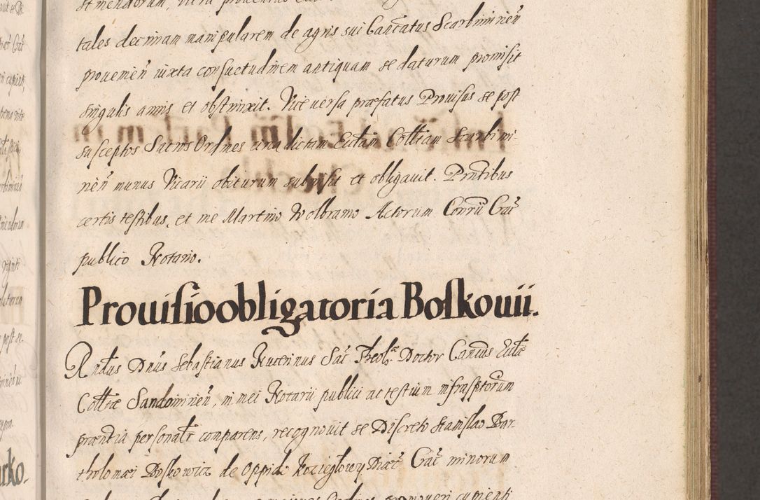 Zdjęcie nr 355 dla obiektu archiwalnego: Acta actorum causarum obligationum institutionum, decretorum, constitutionum, quietonum, resignonum, cessionum, accaeterarum, obseruonum tam iudicialium quam extraiudicialium coram Admondo Reverendo Domino Joanne Zerzynski Canonico, Vicario in Spiritualibus et Officiali generali Cracoviensis Iudice deputati per Illustrissimum ac Reverendissimum Dominum Martinum Szyszkowski Dei et Apostolice Sedis gratia Episcopum Cracoviensis ad Annum Domini Millesimum Sexcentesimum Decimum Septimum Indicatione quindecima Pontificus SS. D. N. D. Pauli Divina providentia Papae V. foeliciter moderni anno ipsus duodecimo continuantur