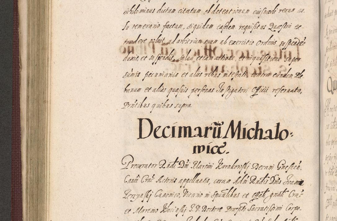 Zdjęcie nr 348 dla obiektu archiwalnego: Acta actorum causarum obligationum institutionum, decretorum, constitutionum, quietonum, resignonum, cessionum, accaeterarum, obseruonum tam iudicialium quam extraiudicialium coram Admondo Reverendo Domino Joanne Zerzynski Canonico, Vicario in Spiritualibus et Officiali generali Cracoviensis Iudice deputati per Illustrissimum ac Reverendissimum Dominum Martinum Szyszkowski Dei et Apostolice Sedis gratia Episcopum Cracoviensis ad Annum Domini Millesimum Sexcentesimum Decimum Septimum Indicatione quindecima Pontificus SS. D. N. D. Pauli Divina providentia Papae V. foeliciter moderni anno ipsus duodecimo continuantur