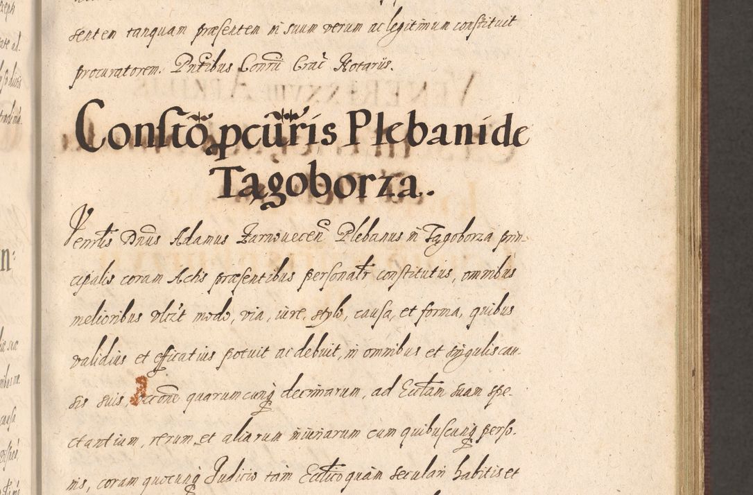 Zdjęcie nr 337 dla obiektu archiwalnego: Acta actorum causarum obligationum institutionum, decretorum, constitutionum, quietonum, resignonum, cessionum, accaeterarum, obseruonum tam iudicialium quam extraiudicialium coram Admondo Reverendo Domino Joanne Zerzynski Canonico, Vicario in Spiritualibus et Officiali generali Cracoviensis Iudice deputati per Illustrissimum ac Reverendissimum Dominum Martinum Szyszkowski Dei et Apostolice Sedis gratia Episcopum Cracoviensis ad Annum Domini Millesimum Sexcentesimum Decimum Septimum Indicatione quindecima Pontificus SS. D. N. D. Pauli Divina providentia Papae V. foeliciter moderni anno ipsus duodecimo continuantur