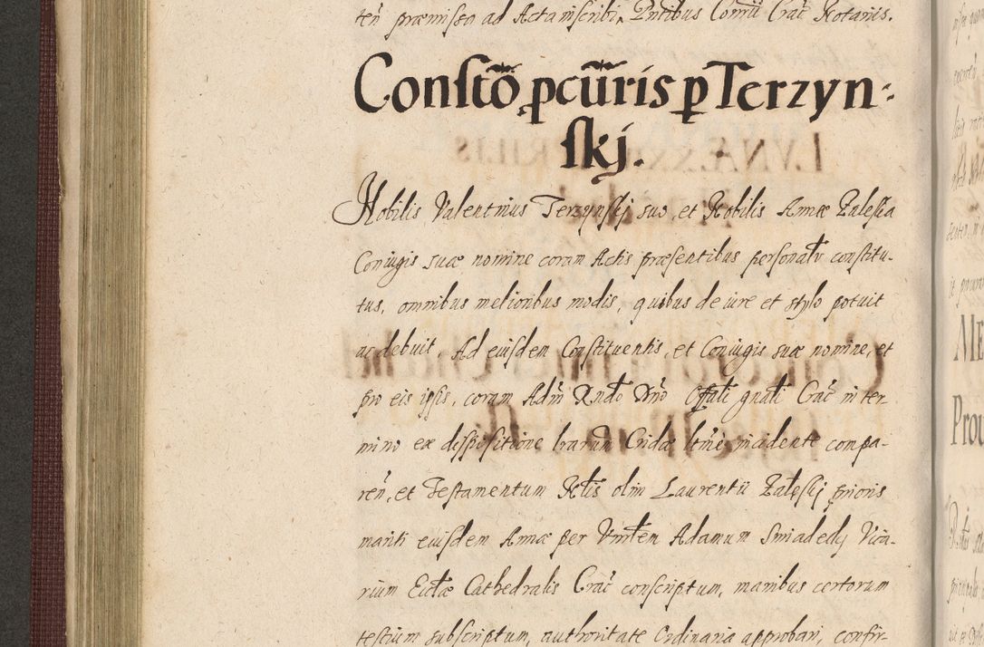Zdjęcie nr 326 dla obiektu archiwalnego: Acta actorum causarum obligationum institutionum, decretorum, constitutionum, quietonum, resignonum, cessionum, accaeterarum, obseruonum tam iudicialium quam extraiudicialium coram Admondo Reverendo Domino Joanne Zerzynski Canonico, Vicario in Spiritualibus et Officiali generali Cracoviensis Iudice deputati per Illustrissimum ac Reverendissimum Dominum Martinum Szyszkowski Dei et Apostolice Sedis gratia Episcopum Cracoviensis ad Annum Domini Millesimum Sexcentesimum Decimum Septimum Indicatione quindecima Pontificus SS. D. N. D. Pauli Divina providentia Papae V. foeliciter moderni anno ipsus duodecimo continuantur