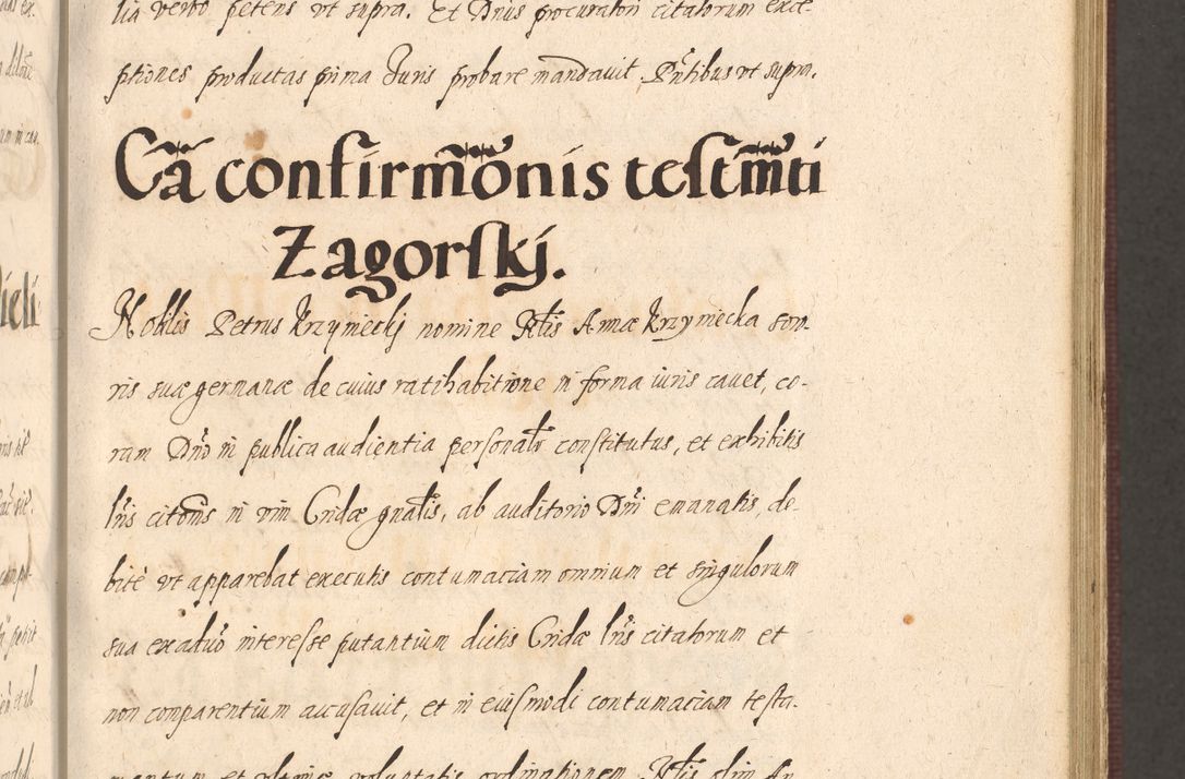 Zdjęcie nr 319 dla obiektu archiwalnego: Acta actorum causarum obligationum institutionum, decretorum, constitutionum, quietonum, resignonum, cessionum, accaeterarum, obseruonum tam iudicialium quam extraiudicialium coram Admondo Reverendo Domino Joanne Zerzynski Canonico, Vicario in Spiritualibus et Officiali generali Cracoviensis Iudice deputati per Illustrissimum ac Reverendissimum Dominum Martinum Szyszkowski Dei et Apostolice Sedis gratia Episcopum Cracoviensis ad Annum Domini Millesimum Sexcentesimum Decimum Septimum Indicatione quindecima Pontificus SS. D. N. D. Pauli Divina providentia Papae V. foeliciter moderni anno ipsus duodecimo continuantur