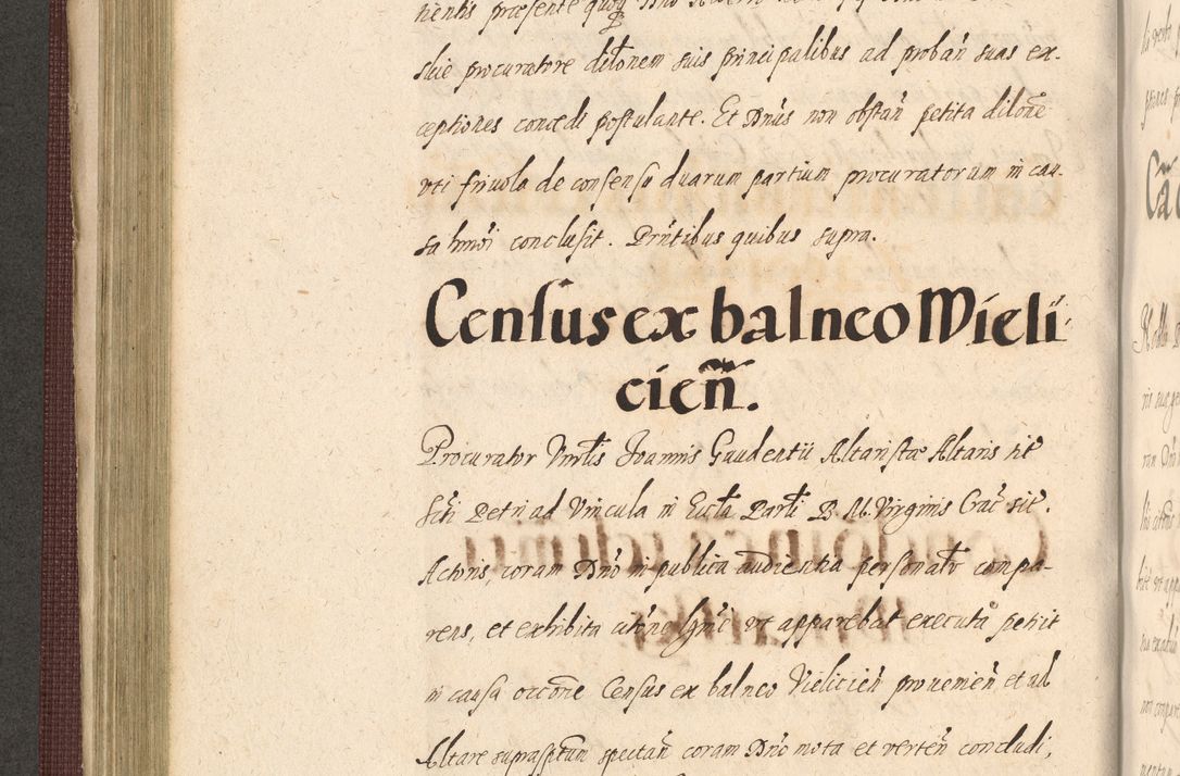 Zdjęcie nr 318 dla obiektu archiwalnego: Acta actorum causarum obligationum institutionum, decretorum, constitutionum, quietonum, resignonum, cessionum, accaeterarum, obseruonum tam iudicialium quam extraiudicialium coram Admondo Reverendo Domino Joanne Zerzynski Canonico, Vicario in Spiritualibus et Officiali generali Cracoviensis Iudice deputati per Illustrissimum ac Reverendissimum Dominum Martinum Szyszkowski Dei et Apostolice Sedis gratia Episcopum Cracoviensis ad Annum Domini Millesimum Sexcentesimum Decimum Septimum Indicatione quindecima Pontificus SS. D. N. D. Pauli Divina providentia Papae V. foeliciter moderni anno ipsus duodecimo continuantur