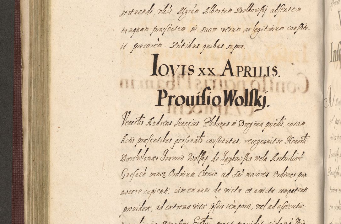 Zdjęcie nr 312 dla obiektu archiwalnego: Acta actorum causarum obligationum institutionum, decretorum, constitutionum, quietonum, resignonum, cessionum, accaeterarum, obseruonum tam iudicialium quam extraiudicialium coram Admondo Reverendo Domino Joanne Zerzynski Canonico, Vicario in Spiritualibus et Officiali generali Cracoviensis Iudice deputati per Illustrissimum ac Reverendissimum Dominum Martinum Szyszkowski Dei et Apostolice Sedis gratia Episcopum Cracoviensis ad Annum Domini Millesimum Sexcentesimum Decimum Septimum Indicatione quindecima Pontificus SS. D. N. D. Pauli Divina providentia Papae V. foeliciter moderni anno ipsus duodecimo continuantur