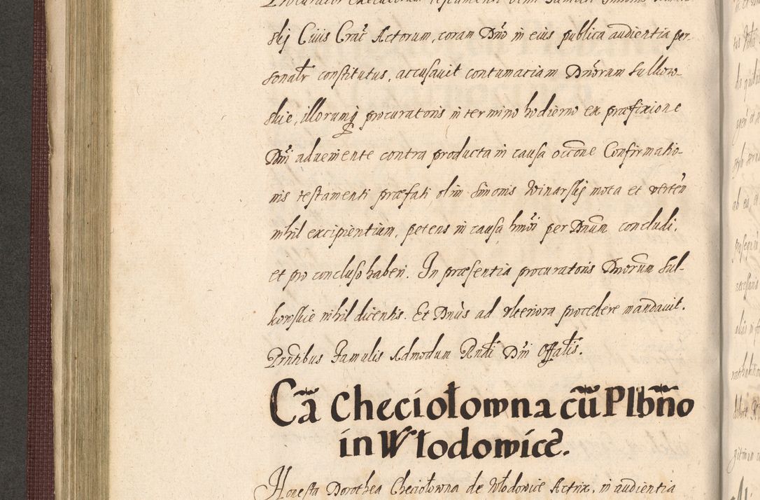 Zdjęcie nr 308 dla obiektu archiwalnego: Acta actorum causarum obligationum institutionum, decretorum, constitutionum, quietonum, resignonum, cessionum, accaeterarum, obseruonum tam iudicialium quam extraiudicialium coram Admondo Reverendo Domino Joanne Zerzynski Canonico, Vicario in Spiritualibus et Officiali generali Cracoviensis Iudice deputati per Illustrissimum ac Reverendissimum Dominum Martinum Szyszkowski Dei et Apostolice Sedis gratia Episcopum Cracoviensis ad Annum Domini Millesimum Sexcentesimum Decimum Septimum Indicatione quindecima Pontificus SS. D. N. D. Pauli Divina providentia Papae V. foeliciter moderni anno ipsus duodecimo continuantur