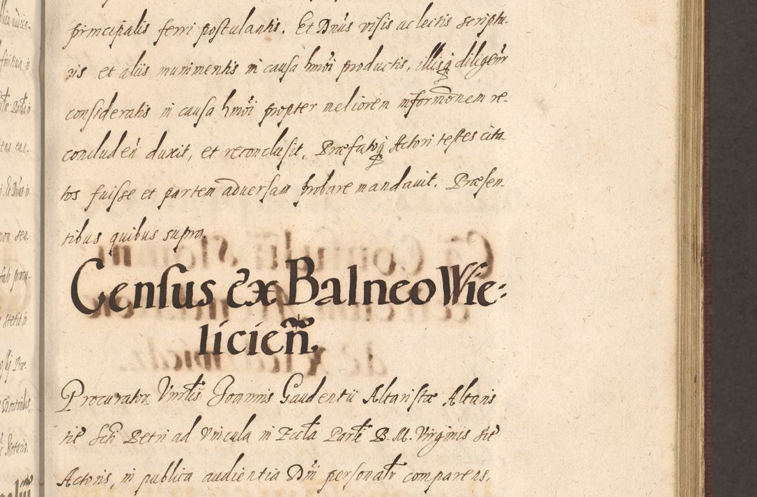 Zdjęcie nr 303 dla obiektu archiwalnego: Acta actorum causarum obligationum institutionum, decretorum, constitutionum, quietonum, resignonum, cessionum, accaeterarum, obseruonum tam iudicialium quam extraiudicialium coram Admondo Reverendo Domino Joanne Zerzynski Canonico, Vicario in Spiritualibus et Officiali generali Cracoviensis Iudice deputati per Illustrissimum ac Reverendissimum Dominum Martinum Szyszkowski Dei et Apostolice Sedis gratia Episcopum Cracoviensis ad Annum Domini Millesimum Sexcentesimum Decimum Septimum Indicatione quindecima Pontificus SS. D. N. D. Pauli Divina providentia Papae V. foeliciter moderni anno ipsus duodecimo continuantur
