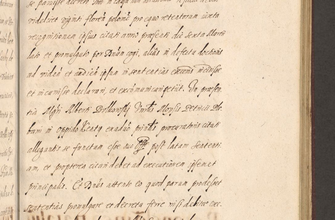 Zdjęcie nr 301 dla obiektu archiwalnego: Acta actorum causarum obligationum institutionum, decretorum, constitutionum, quietonum, resignonum, cessionum, accaeterarum, obseruonum tam iudicialium quam extraiudicialium coram Admondo Reverendo Domino Joanne Zerzynski Canonico, Vicario in Spiritualibus et Officiali generali Cracoviensis Iudice deputati per Illustrissimum ac Reverendissimum Dominum Martinum Szyszkowski Dei et Apostolice Sedis gratia Episcopum Cracoviensis ad Annum Domini Millesimum Sexcentesimum Decimum Septimum Indicatione quindecima Pontificus SS. D. N. D. Pauli Divina providentia Papae V. foeliciter moderni anno ipsus duodecimo continuantur