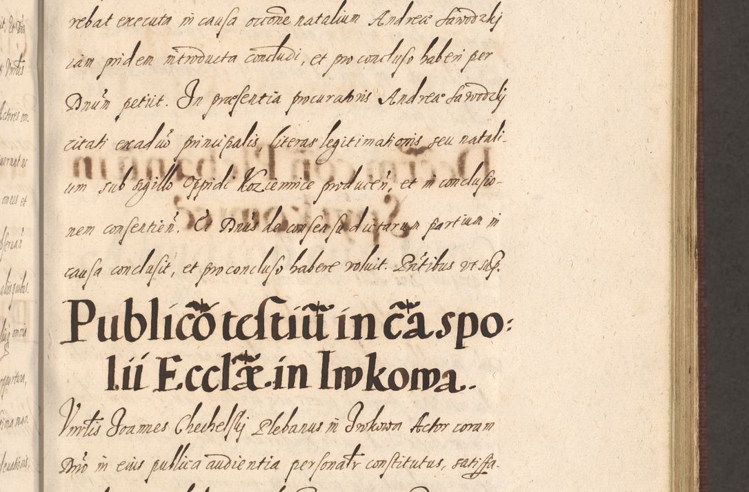 Zdjęcie nr 295 dla obiektu archiwalnego: Acta actorum causarum obligationum institutionum, decretorum, constitutionum, quietonum, resignonum, cessionum, accaeterarum, obseruonum tam iudicialium quam extraiudicialium coram Admondo Reverendo Domino Joanne Zerzynski Canonico, Vicario in Spiritualibus et Officiali generali Cracoviensis Iudice deputati per Illustrissimum ac Reverendissimum Dominum Martinum Szyszkowski Dei et Apostolice Sedis gratia Episcopum Cracoviensis ad Annum Domini Millesimum Sexcentesimum Decimum Septimum Indicatione quindecima Pontificus SS. D. N. D. Pauli Divina providentia Papae V. foeliciter moderni anno ipsus duodecimo continuantur