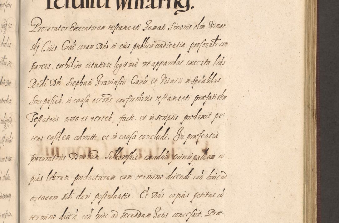 Zdjęcie nr 291 dla obiektu archiwalnego: Acta actorum causarum obligationum institutionum, decretorum, constitutionum, quietonum, resignonum, cessionum, accaeterarum, obseruonum tam iudicialium quam extraiudicialium coram Admondo Reverendo Domino Joanne Zerzynski Canonico, Vicario in Spiritualibus et Officiali generali Cracoviensis Iudice deputati per Illustrissimum ac Reverendissimum Dominum Martinum Szyszkowski Dei et Apostolice Sedis gratia Episcopum Cracoviensis ad Annum Domini Millesimum Sexcentesimum Decimum Septimum Indicatione quindecima Pontificus SS. D. N. D. Pauli Divina providentia Papae V. foeliciter moderni anno ipsus duodecimo continuantur
