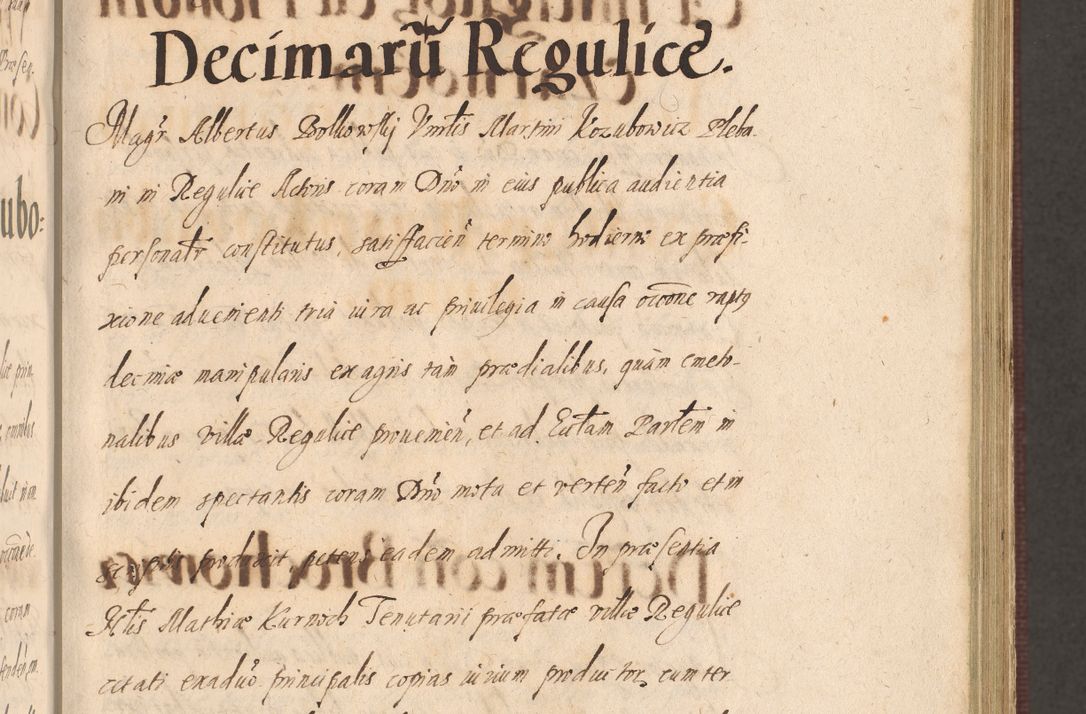 Zdjęcie nr 283 dla obiektu archiwalnego: Acta actorum causarum obligationum institutionum, decretorum, constitutionum, quietonum, resignonum, cessionum, accaeterarum, obseruonum tam iudicialium quam extraiudicialium coram Admondo Reverendo Domino Joanne Zerzynski Canonico, Vicario in Spiritualibus et Officiali generali Cracoviensis Iudice deputati per Illustrissimum ac Reverendissimum Dominum Martinum Szyszkowski Dei et Apostolice Sedis gratia Episcopum Cracoviensis ad Annum Domini Millesimum Sexcentesimum Decimum Septimum Indicatione quindecima Pontificus SS. D. N. D. Pauli Divina providentia Papae V. foeliciter moderni anno ipsus duodecimo continuantur