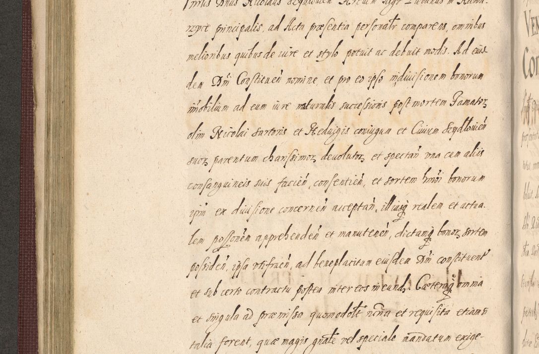 Zdjęcie nr 280 dla obiektu archiwalnego: Acta actorum causarum obligationum institutionum, decretorum, constitutionum, quietonum, resignonum, cessionum, accaeterarum, obseruonum tam iudicialium quam extraiudicialium coram Admondo Reverendo Domino Joanne Zerzynski Canonico, Vicario in Spiritualibus et Officiali generali Cracoviensis Iudice deputati per Illustrissimum ac Reverendissimum Dominum Martinum Szyszkowski Dei et Apostolice Sedis gratia Episcopum Cracoviensis ad Annum Domini Millesimum Sexcentesimum Decimum Septimum Indicatione quindecima Pontificus SS. D. N. D. Pauli Divina providentia Papae V. foeliciter moderni anno ipsus duodecimo continuantur