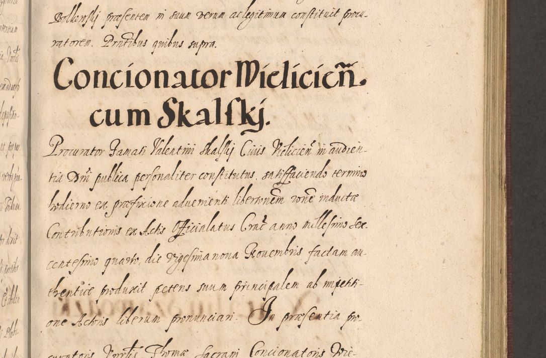 Zdjęcie nr 263 dla obiektu archiwalnego: Acta actorum causarum obligationum institutionum, decretorum, constitutionum, quietonum, resignonum, cessionum, accaeterarum, obseruonum tam iudicialium quam extraiudicialium coram Admondo Reverendo Domino Joanne Zerzynski Canonico, Vicario in Spiritualibus et Officiali generali Cracoviensis Iudice deputati per Illustrissimum ac Reverendissimum Dominum Martinum Szyszkowski Dei et Apostolice Sedis gratia Episcopum Cracoviensis ad Annum Domini Millesimum Sexcentesimum Decimum Septimum Indicatione quindecima Pontificus SS. D. N. D. Pauli Divina providentia Papae V. foeliciter moderni anno ipsus duodecimo continuantur