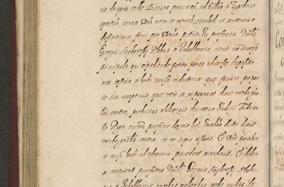 Zdjęcie nr 262 dla obiektu archiwalnego: Acta actorum causarum obligationum institutionum, decretorum, constitutionum, quietonum, resignonum, cessionum, accaeterarum, obseruonum tam iudicialium quam extraiudicialium coram Admondo Reverendo Domino Joanne Zerzynski Canonico, Vicario in Spiritualibus et Officiali generali Cracoviensis Iudice deputati per Illustrissimum ac Reverendissimum Dominum Martinum Szyszkowski Dei et Apostolice Sedis gratia Episcopum Cracoviensis ad Annum Domini Millesimum Sexcentesimum Decimum Septimum Indicatione quindecima Pontificus SS. D. N. D. Pauli Divina providentia Papae V. foeliciter moderni anno ipsus duodecimo continuantur