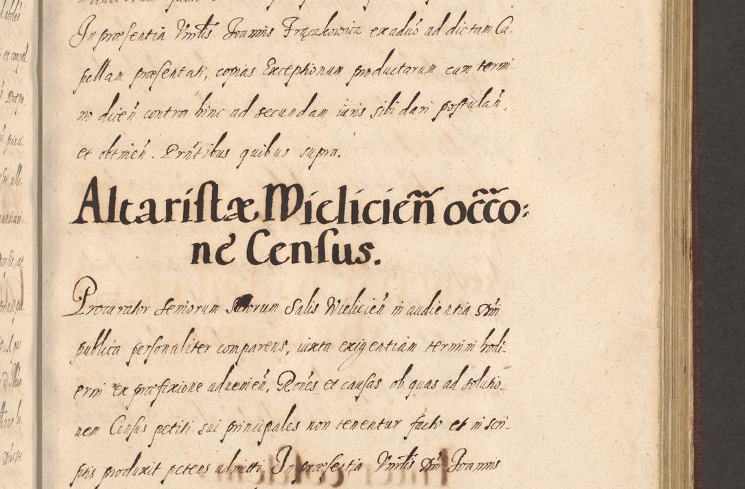 Zdjęcie nr 259 dla obiektu archiwalnego: Acta actorum causarum obligationum institutionum, decretorum, constitutionum, quietonum, resignonum, cessionum, accaeterarum, obseruonum tam iudicialium quam extraiudicialium coram Admondo Reverendo Domino Joanne Zerzynski Canonico, Vicario in Spiritualibus et Officiali generali Cracoviensis Iudice deputati per Illustrissimum ac Reverendissimum Dominum Martinum Szyszkowski Dei et Apostolice Sedis gratia Episcopum Cracoviensis ad Annum Domini Millesimum Sexcentesimum Decimum Septimum Indicatione quindecima Pontificus SS. D. N. D. Pauli Divina providentia Papae V. foeliciter moderni anno ipsus duodecimo continuantur