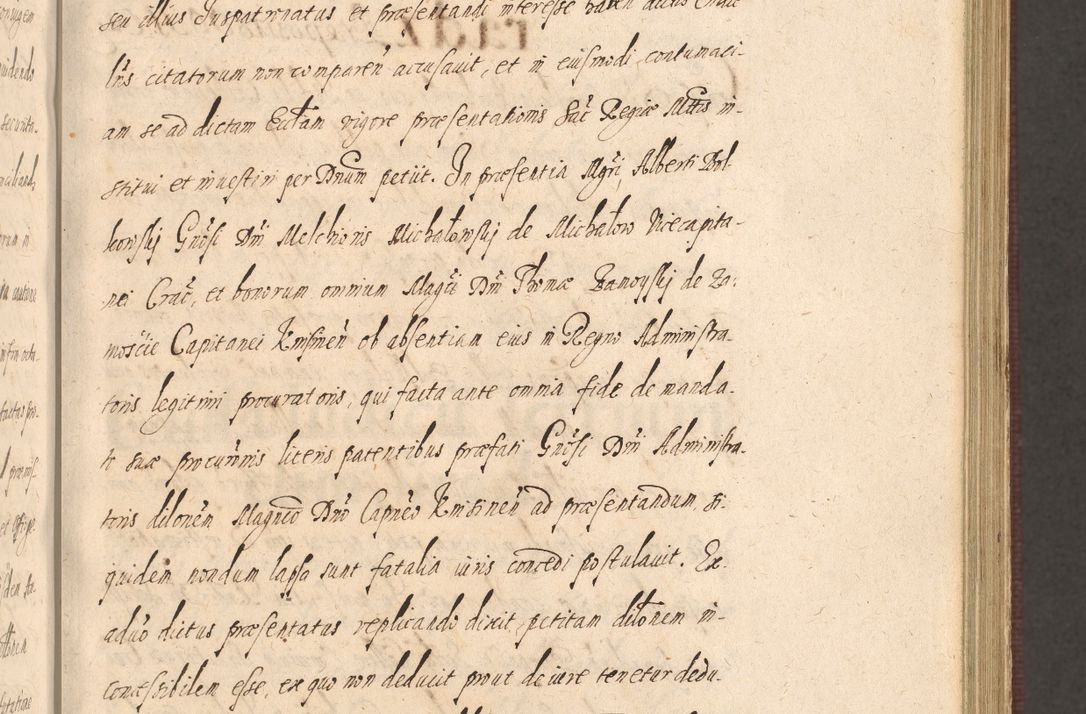 Zdjęcie nr 255 dla obiektu archiwalnego: Acta actorum causarum obligationum institutionum, decretorum, constitutionum, quietonum, resignonum, cessionum, accaeterarum, obseruonum tam iudicialium quam extraiudicialium coram Admondo Reverendo Domino Joanne Zerzynski Canonico, Vicario in Spiritualibus et Officiali generali Cracoviensis Iudice deputati per Illustrissimum ac Reverendissimum Dominum Martinum Szyszkowski Dei et Apostolice Sedis gratia Episcopum Cracoviensis ad Annum Domini Millesimum Sexcentesimum Decimum Septimum Indicatione quindecima Pontificus SS. D. N. D. Pauli Divina providentia Papae V. foeliciter moderni anno ipsus duodecimo continuantur