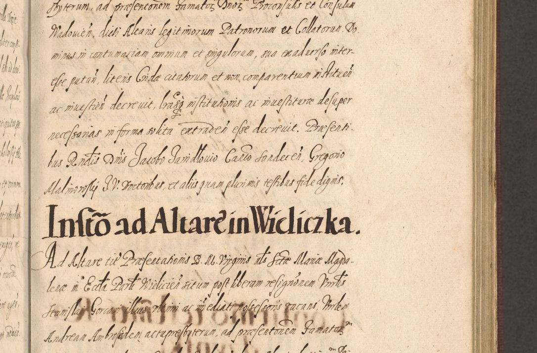 Zdjęcie nr 245 dla obiektu archiwalnego: Acta actorum causarum obligationum institutionum, decretorum, constitutionum, quietonum, resignonum, cessionum, accaeterarum, obseruonum tam iudicialium quam extraiudicialium coram Admondo Reverendo Domino Joanne Zerzynski Canonico, Vicario in Spiritualibus et Officiali generali Cracoviensis Iudice deputati per Illustrissimum ac Reverendissimum Dominum Martinum Szyszkowski Dei et Apostolice Sedis gratia Episcopum Cracoviensis ad Annum Domini Millesimum Sexcentesimum Decimum Septimum Indicatione quindecima Pontificus SS. D. N. D. Pauli Divina providentia Papae V. foeliciter moderni anno ipsus duodecimo continuantur