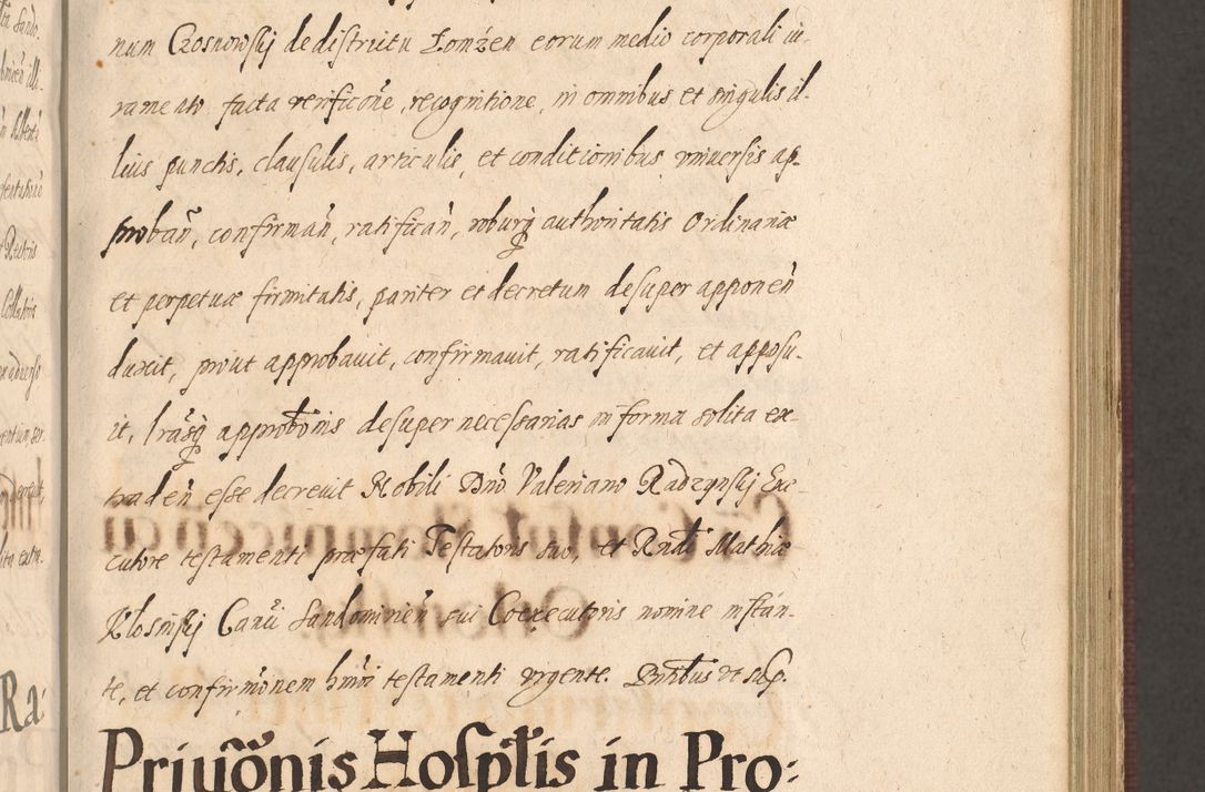 Zdjęcie nr 247 dla obiektu archiwalnego: Acta actorum causarum obligationum institutionum, decretorum, constitutionum, quietonum, resignonum, cessionum, accaeterarum, obseruonum tam iudicialium quam extraiudicialium coram Admondo Reverendo Domino Joanne Zerzynski Canonico, Vicario in Spiritualibus et Officiali generali Cracoviensis Iudice deputati per Illustrissimum ac Reverendissimum Dominum Martinum Szyszkowski Dei et Apostolice Sedis gratia Episcopum Cracoviensis ad Annum Domini Millesimum Sexcentesimum Decimum Septimum Indicatione quindecima Pontificus SS. D. N. D. Pauli Divina providentia Papae V. foeliciter moderni anno ipsus duodecimo continuantur