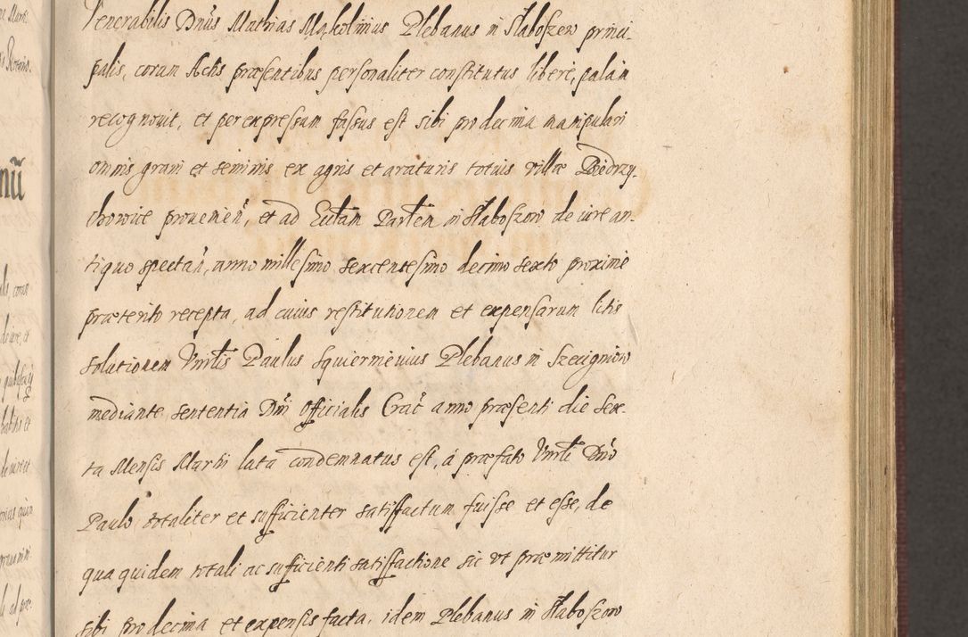 Zdjęcie nr 243 dla obiektu archiwalnego: Acta actorum causarum obligationum institutionum, decretorum, constitutionum, quietonum, resignonum, cessionum, accaeterarum, obseruonum tam iudicialium quam extraiudicialium coram Admondo Reverendo Domino Joanne Zerzynski Canonico, Vicario in Spiritualibus et Officiali generali Cracoviensis Iudice deputati per Illustrissimum ac Reverendissimum Dominum Martinum Szyszkowski Dei et Apostolice Sedis gratia Episcopum Cracoviensis ad Annum Domini Millesimum Sexcentesimum Decimum Septimum Indicatione quindecima Pontificus SS. D. N. D. Pauli Divina providentia Papae V. foeliciter moderni anno ipsus duodecimo continuantur
