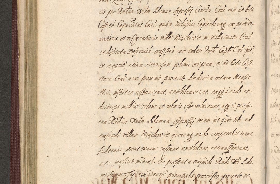 Zdjęcie nr 236 dla obiektu archiwalnego: Acta actorum causarum obligationum institutionum, decretorum, constitutionum, quietonum, resignonum, cessionum, accaeterarum, obseruonum tam iudicialium quam extraiudicialium coram Admondo Reverendo Domino Joanne Zerzynski Canonico, Vicario in Spiritualibus et Officiali generali Cracoviensis Iudice deputati per Illustrissimum ac Reverendissimum Dominum Martinum Szyszkowski Dei et Apostolice Sedis gratia Episcopum Cracoviensis ad Annum Domini Millesimum Sexcentesimum Decimum Septimum Indicatione quindecima Pontificus SS. D. N. D. Pauli Divina providentia Papae V. foeliciter moderni anno ipsus duodecimo continuantur